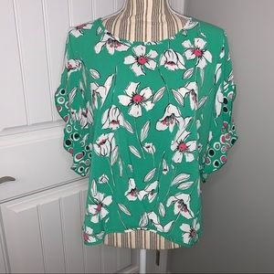 Closetrix Floral Ruffled Sleeves Blouse